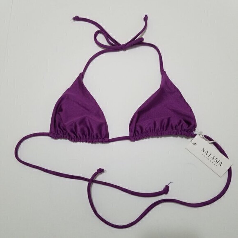 NWT Natasia Swimwear Purple Triangle Bikini Top Size‎ S